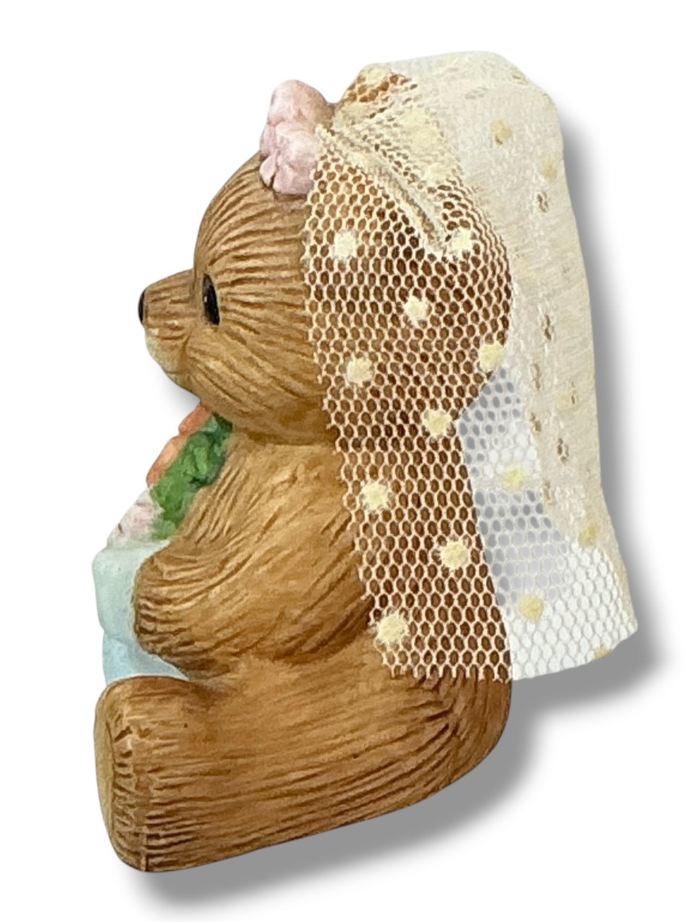 Vintage Bride Teddy Bear Hand Painted Porcelain 1413 Homco Figurine Collectible - Picture 4 of 16
